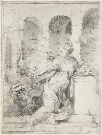 Margaret of Antioch Defies the Dragon by Bartolomeo Biscaino