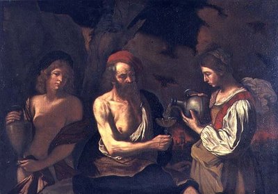Lot and his daughters by Bartolomeo Manfredi
