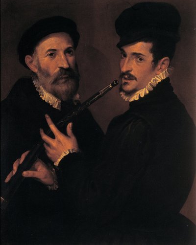 Double Portrait of Musicians by Bartolomeo Passerotti