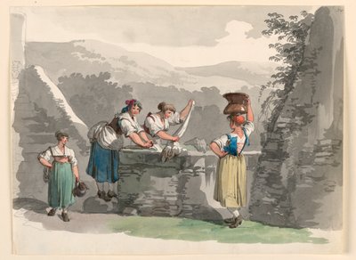 Laundry in the Mountains Near Rome by Bartolomeo Pinelli