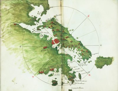 Chart of Negroponte, c.1485 by Bartolomeo da li Sonetti