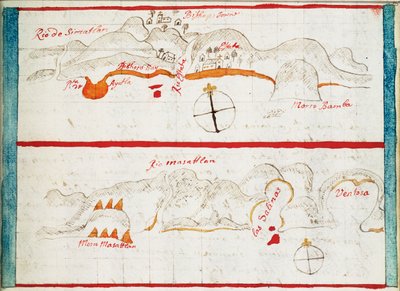 Chart of Santiago Astata and Bahia Ventosa by Basil Ringrose