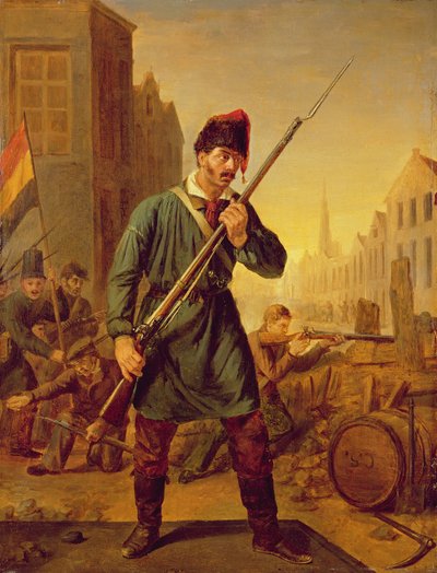 Soldier of the Belgian Revolution in 1830 by Belgian School