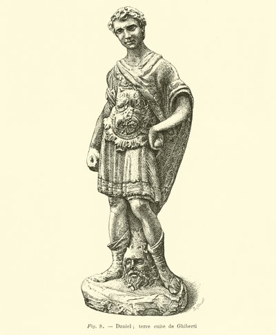 Terracotta statue of Daniel by Ghiberti by Belgian School