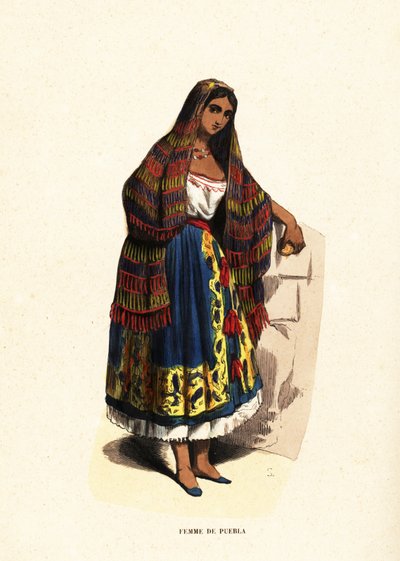 Woman of Puebla, Mexico by Belgian School