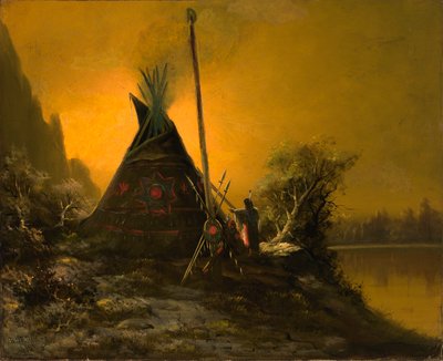 Night Scene of Indian Tipi by Benjamin Raborg
