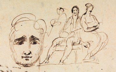 Portrait Sketch and Seated Figures by Benjamin Robert Haydon