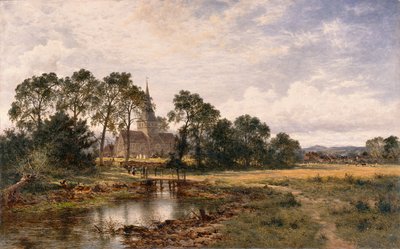 Shere Church, Surrey by Benjamin Williams Leader