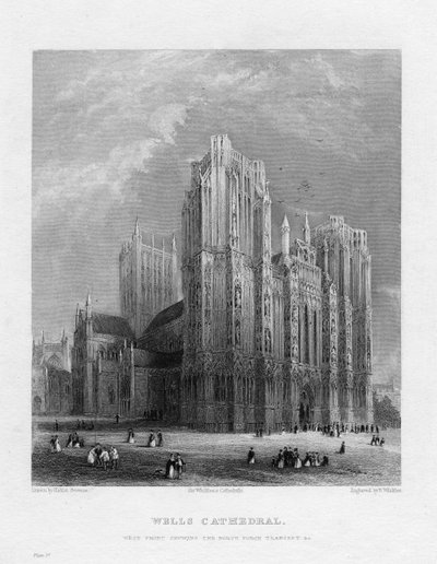 Wells Cathedral, Somerset, c1860 by Benjamin Winkles