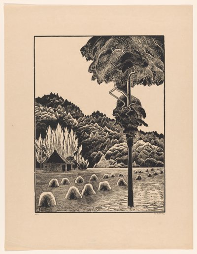 Dune Landscape with Haystacks by Bernard Essers (signed by artist)
