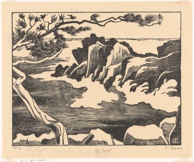 Rocky Coast at Saint-Raphaël by Bernard Essers (signed by artist)