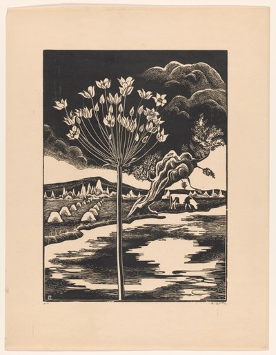 Swan Flower in a Landscape by Bernard Essers (signed by artist)