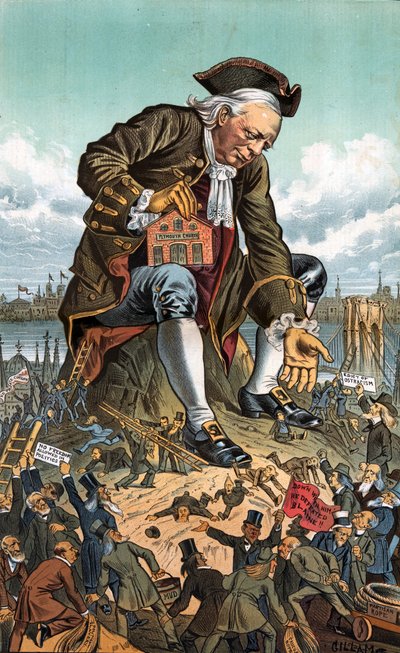 Gulliver and the Party Lilliputians by Bernard Gillam