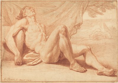 A Reclining Male Nude by Bernard Picart