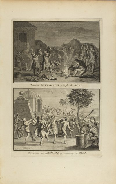 Desolations of the Mexicans at the End.../Rejoicings of the Mexicans... by Bernard Picart