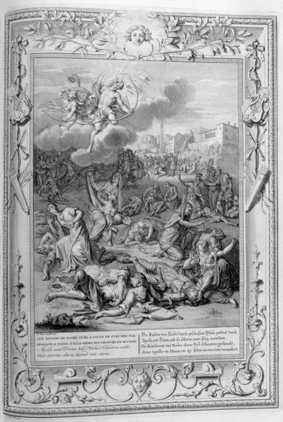 Niobe and her slain children by Bernard Picart