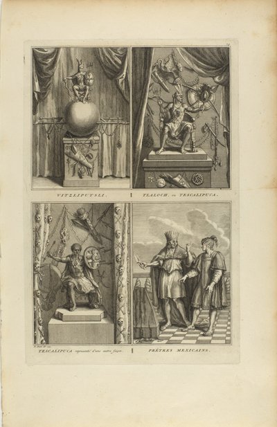 Vitzliputsli/Tlalock or Tescalipuca/Tescalinpuca/Mexican Priests by Bernard Picart