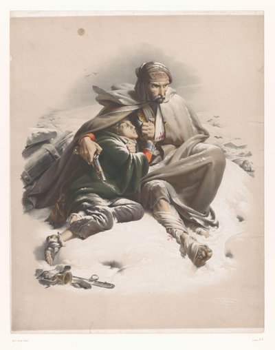 Wounded Soldiers in a Winter Landscape by Bernard Romain Julien