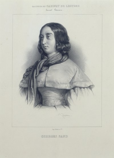Portrait of George Sand by Bernard Romain Julien