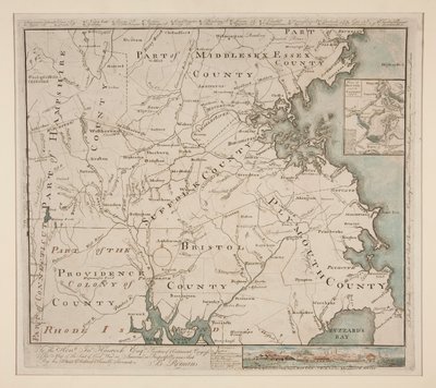 Map of Boston and Environs, ca. 1775 by Bernard Romans