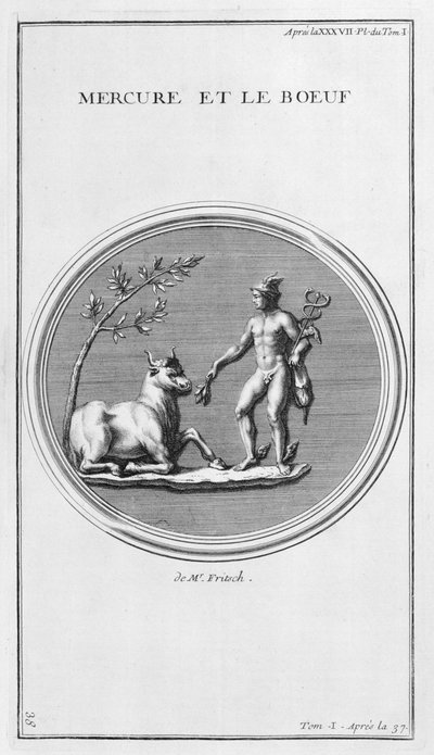 Mercury and the Ox, 1757 by Bernard de Montfaucon