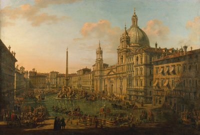 The Piazza Navona in Rome by Bernardo Bellotto