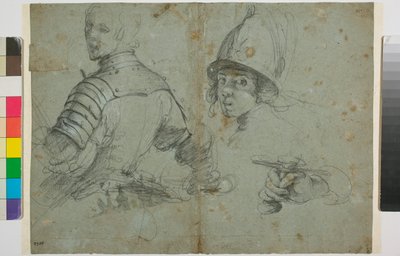 Study of young man in armor by Bernardo Strozzi