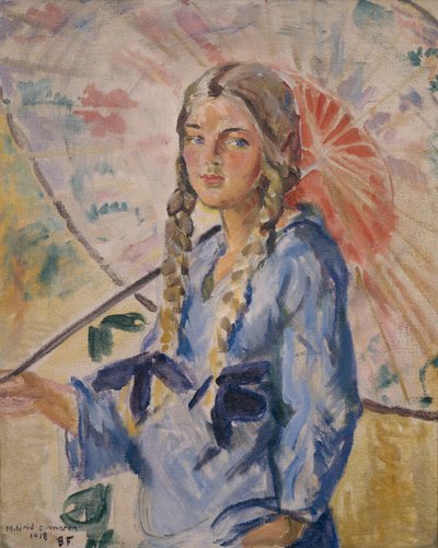 Mildred with Parasol by Bernhard Dorotheus Folkestad