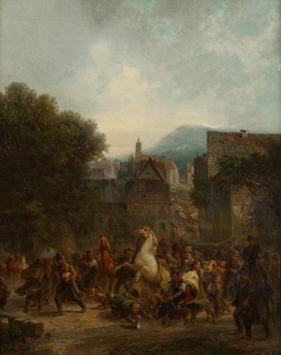 Cattle Market in a Small Town by Bernhard Muhlig
