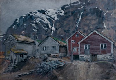 Old Houses in Hyen by Bernt Wilhelm Tunold