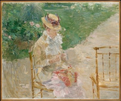 Young Woman Knitting by Berthe Morisot