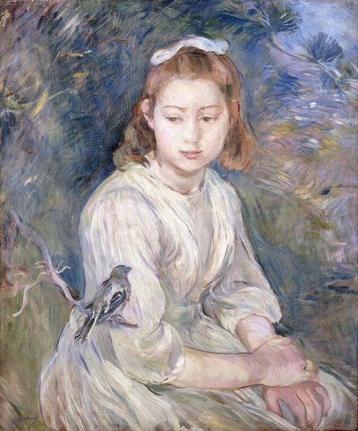 Little Girl with a Bird by Berthe Morisot