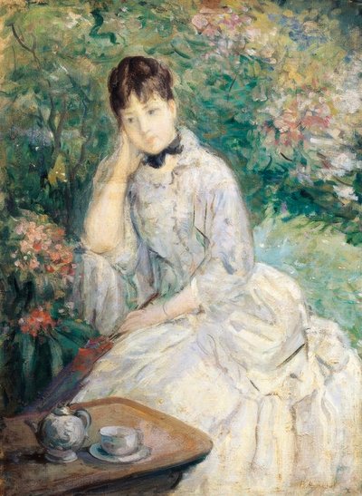 Young Woman Seated on a Sofa by Berthe Morisot