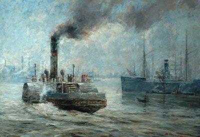 A Hazy Day on the Rochester River by Bertram Priestman