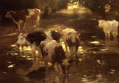 The Watering Spot by Bertram Priestman
