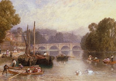 Richmond Bridge, 19th century by Birket Foster