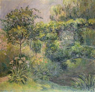 Bridge at the Giverny Gardens by Blanche Hoschede Monet