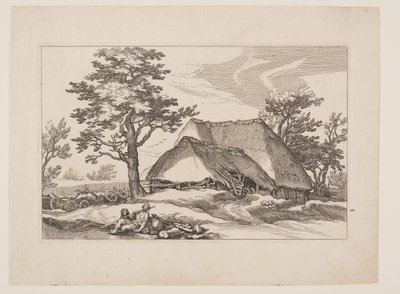 Plate 12, from Landscapes with Farmhouses by Boetius Adams Bolswert