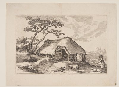 Plate 17, from Landscapes with Farmhouses by Boetius Adams Bolswert