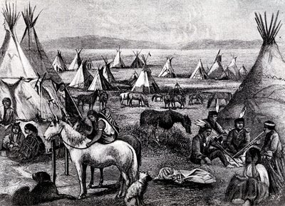 Navajo Indian encampment by Bohuslav Kroupa