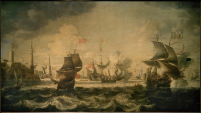 Ships in Front of a Harbor by Bonaventura I. Peeters