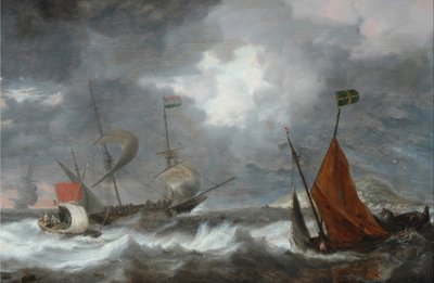 Sea Storm with Sailing Ships by Bonaventura I Peeters