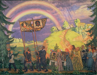 Easter Procession by Boris Mikhailovich Kustodiev