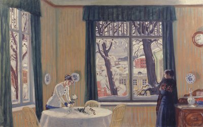 In the Room. Winter, 1915 by Boris Mikhailovich Kustodiev