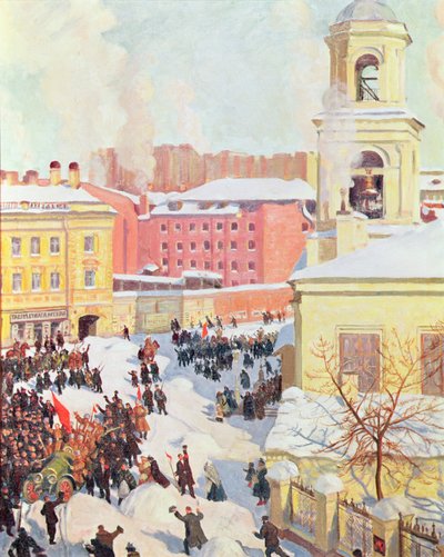 The 27th of February 1917 by Boris Mikhailovich Kustodiev