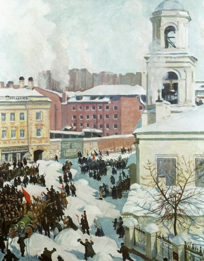 The February 27, 1917 by Boris Mikhailovich Kustodiev