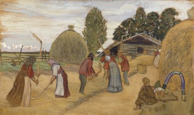 Threshing Floor, 1918 by Boris Mikhailovich Kustodiev