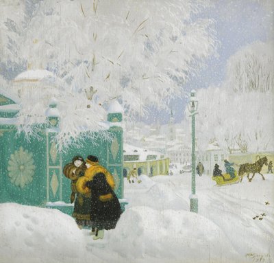 Winter Scene by Boris Mikhailovich Kustodiev