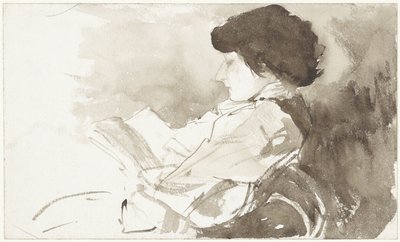 Reading Woman in Profile by Bramine Hubrecht