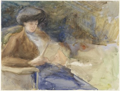Seated Reading Woman by Bramine Hubrecht